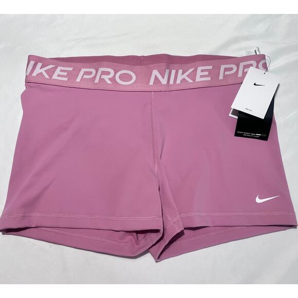 Nike Pro Dri-FIT Shorts Women’s XL Pink 3" Training Compression NWT $32 - Picture 1 of 7